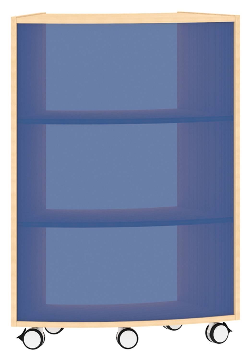 Bogenregal Achtelkreis Acrylglas-Rückwand außen, blau Bogenregal Achtelkreis Acrylglas-Rückwand außen, blau