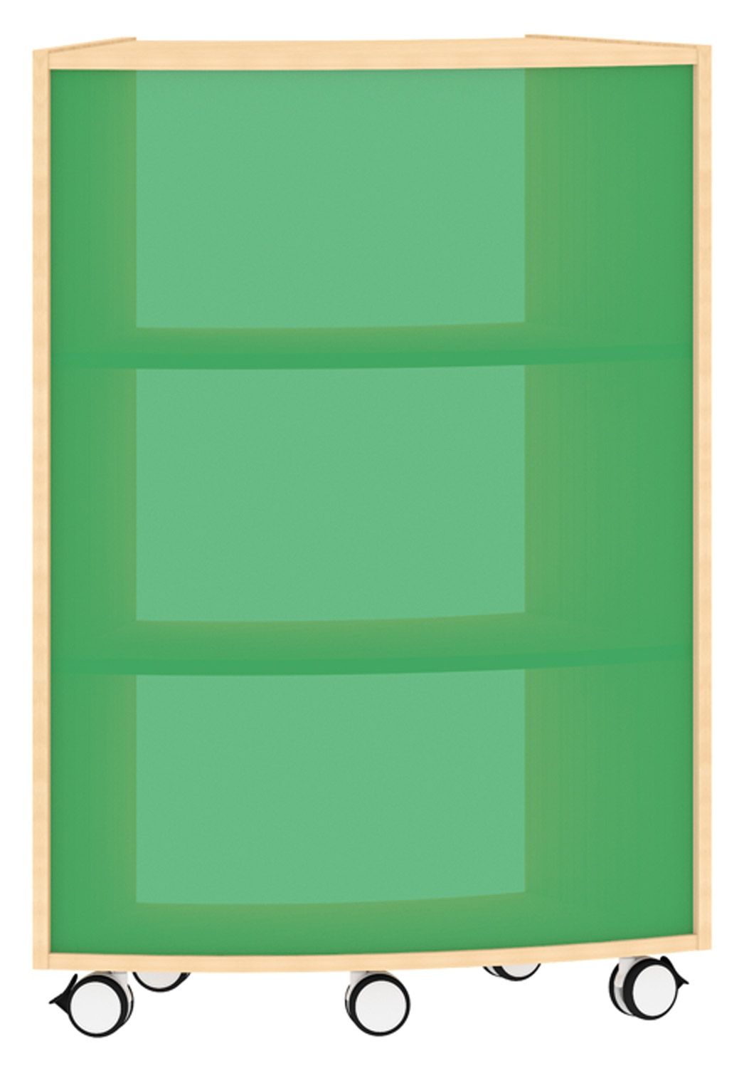 Bogenregal Achtelkreis Acrylglas-Rückwand außen, hellgrün