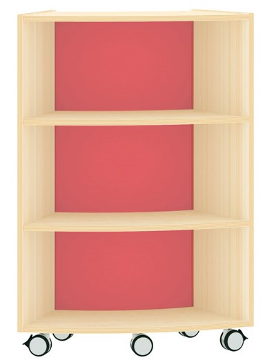 Bogenregal Achtelkreis Acrylglas-Rückwand innen, rot