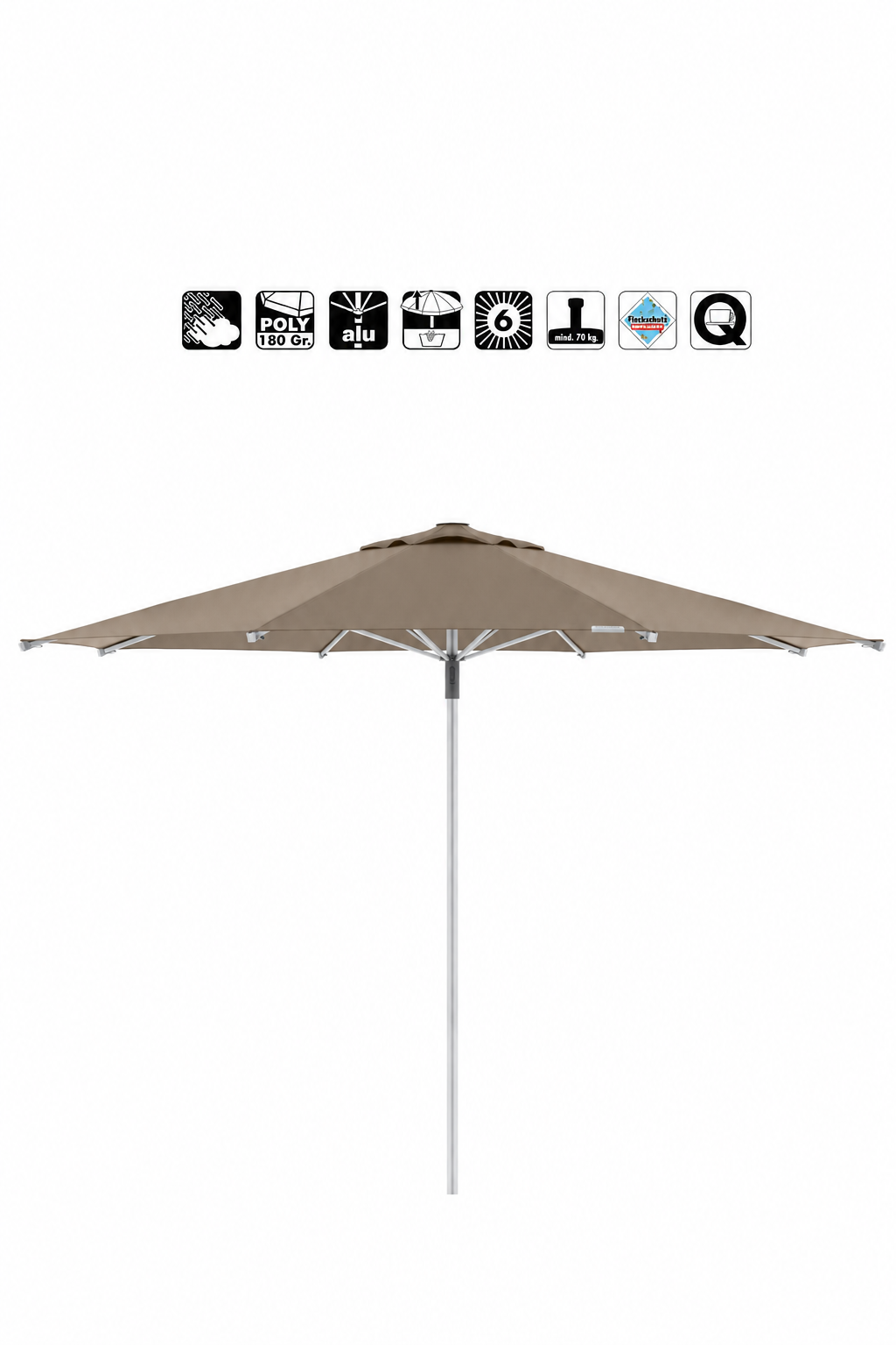 Sonnenschirm Magic Ø 340 cm, greige