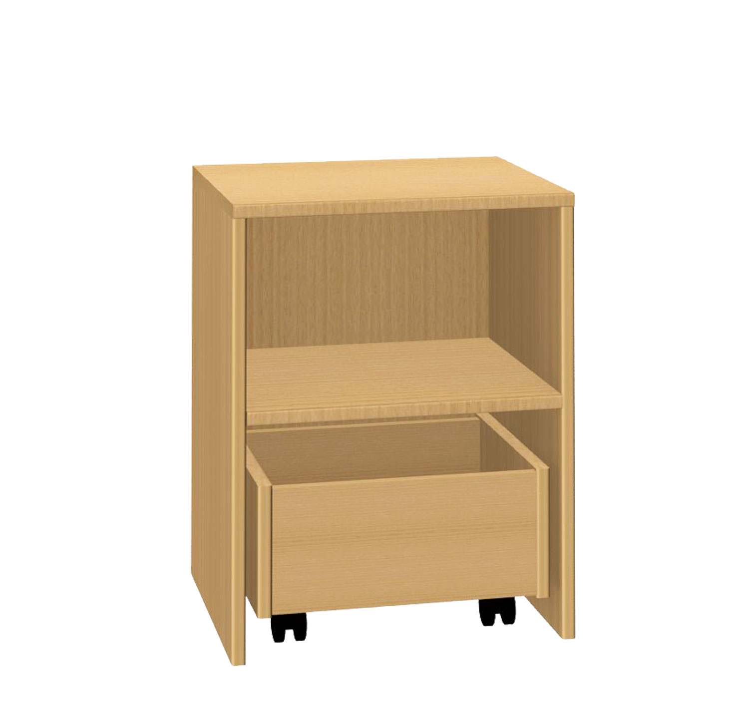 Rollkastenregal ohne Sockel, 47 cm breit Buche Dekor