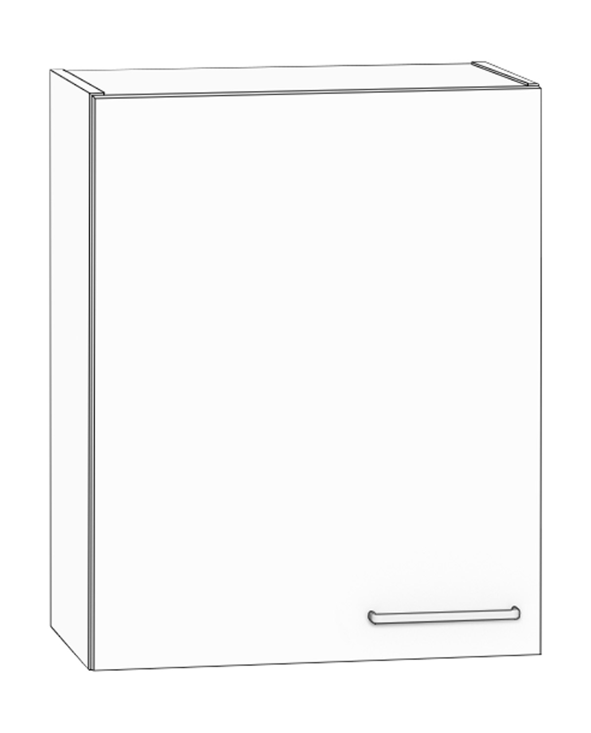 Hängeschrank Breite 60 cm, Türanschlag links, weiß
