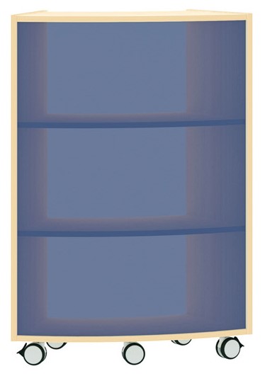 Bogenregal Achtelkreis Acrylglas-Rückwand außen, blau