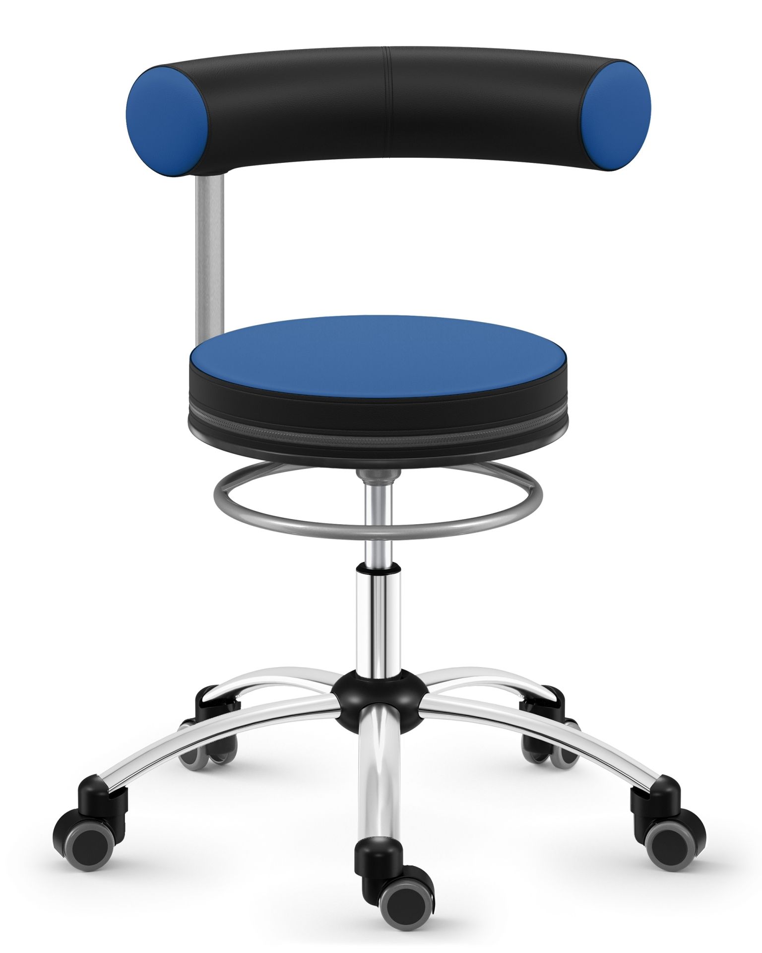 Sanus® Stuhl, Lehne fest Kunstleder blau Sanus® Stuhl, Lehne fest Kunstleder blau