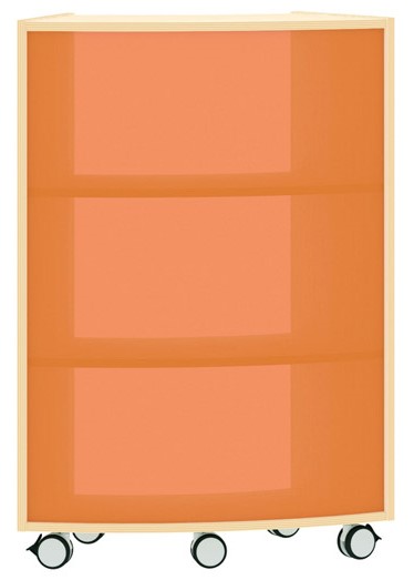 Bogenregal Achtelkreis Acrylglas-Rückwand außen, orange