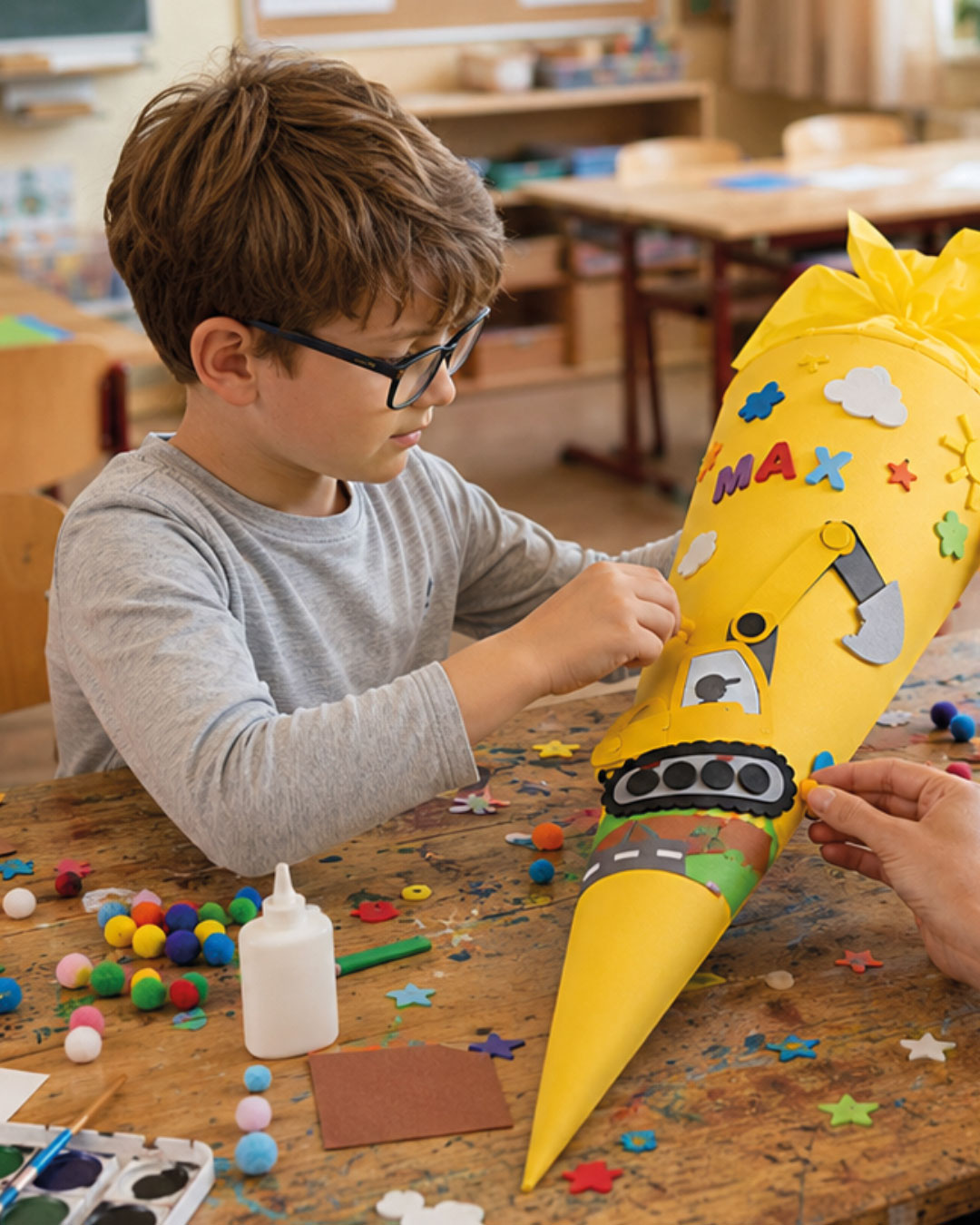 Schultüte mit Filzverschluss Schultüte mit Filzverschluss