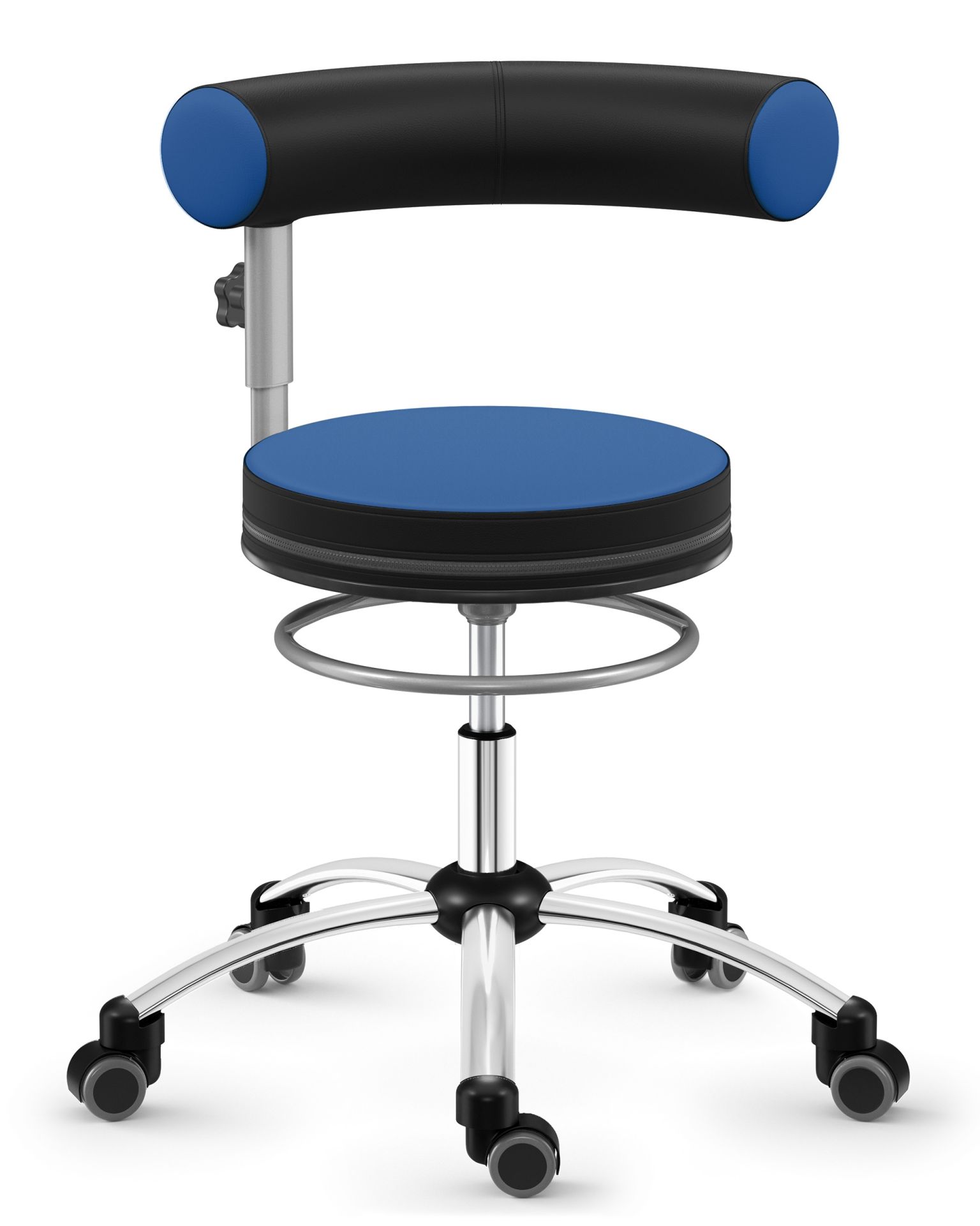 Sanus® Stuhl, Lehne höhenverstellbar Kunstleder blau Sanus® Stuhl, Lehne höhenverstellbar Kunstleder blau
