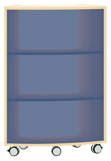 Bogenregal Achtelkreis Acrylglas-Rückwand außen, blau