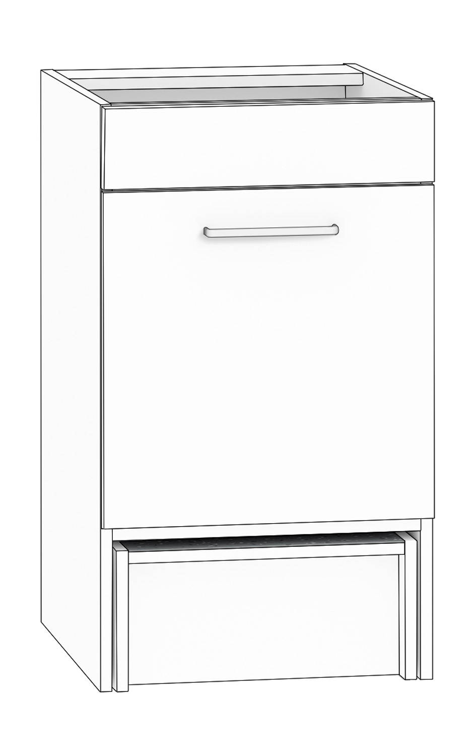 Mülleimerschrank Breite 50 cm, weiß