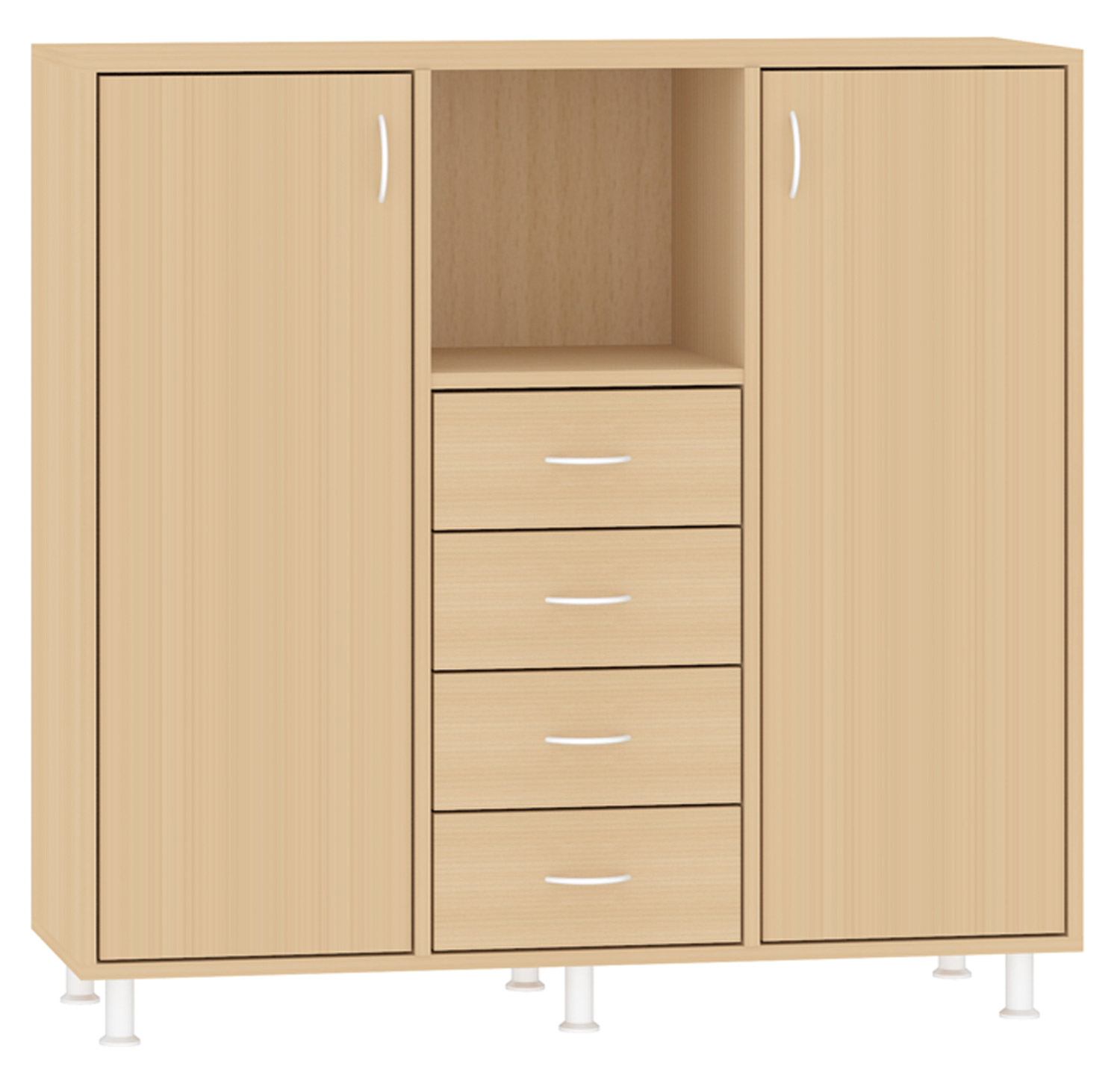 Breiter Hochschrank Rückwand natur