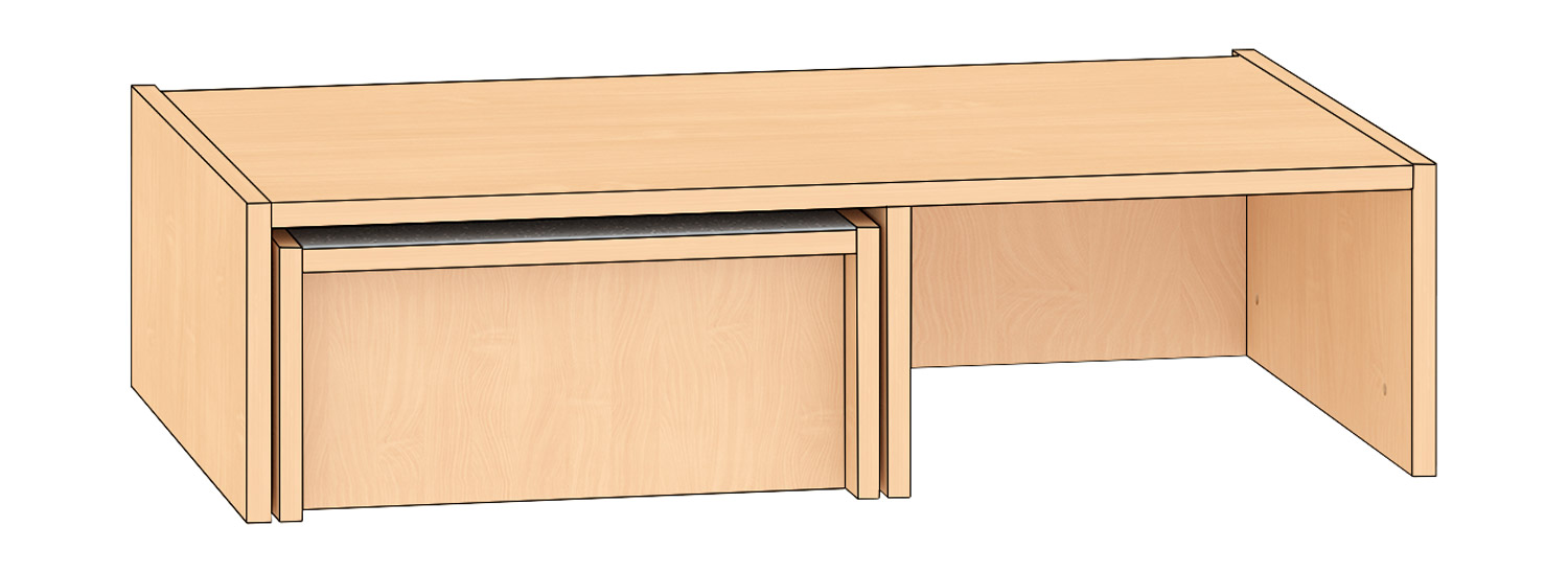 Podest für Eckschrank Ecke rechts, Buche