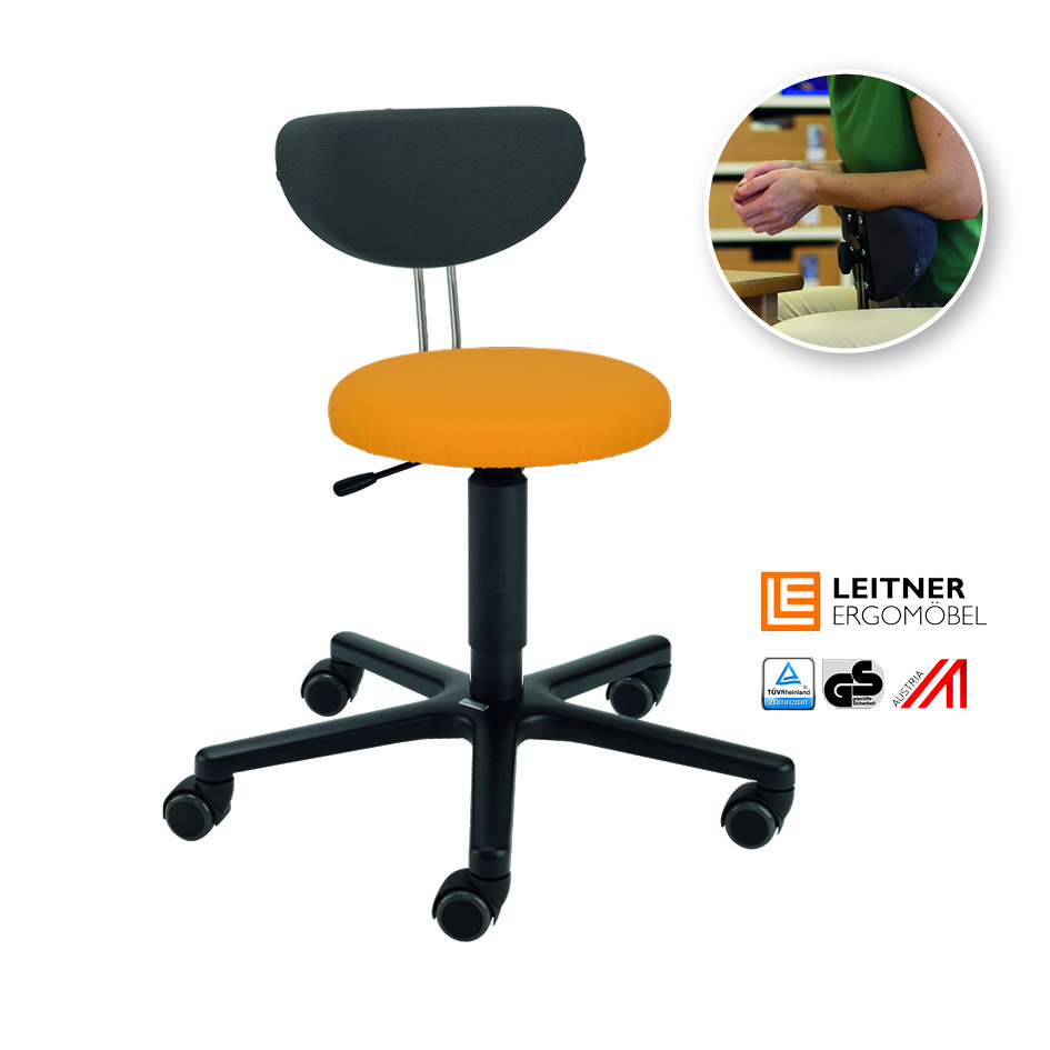 LeitnerTwist Kiga mit Armauflage 1 mit Rundsitz, gelb