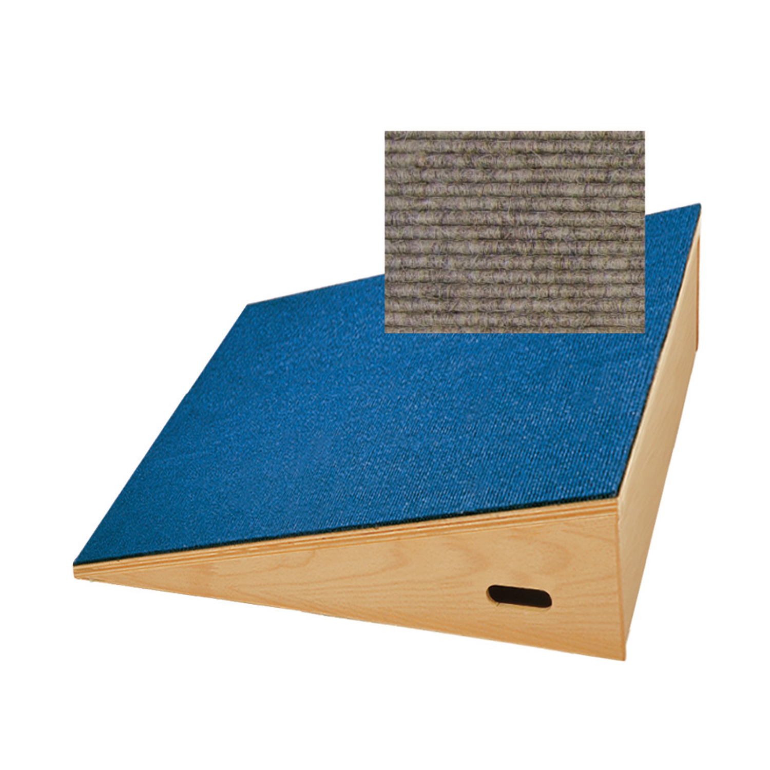 Podest Rampe mit Tretford Teppich aluminium
