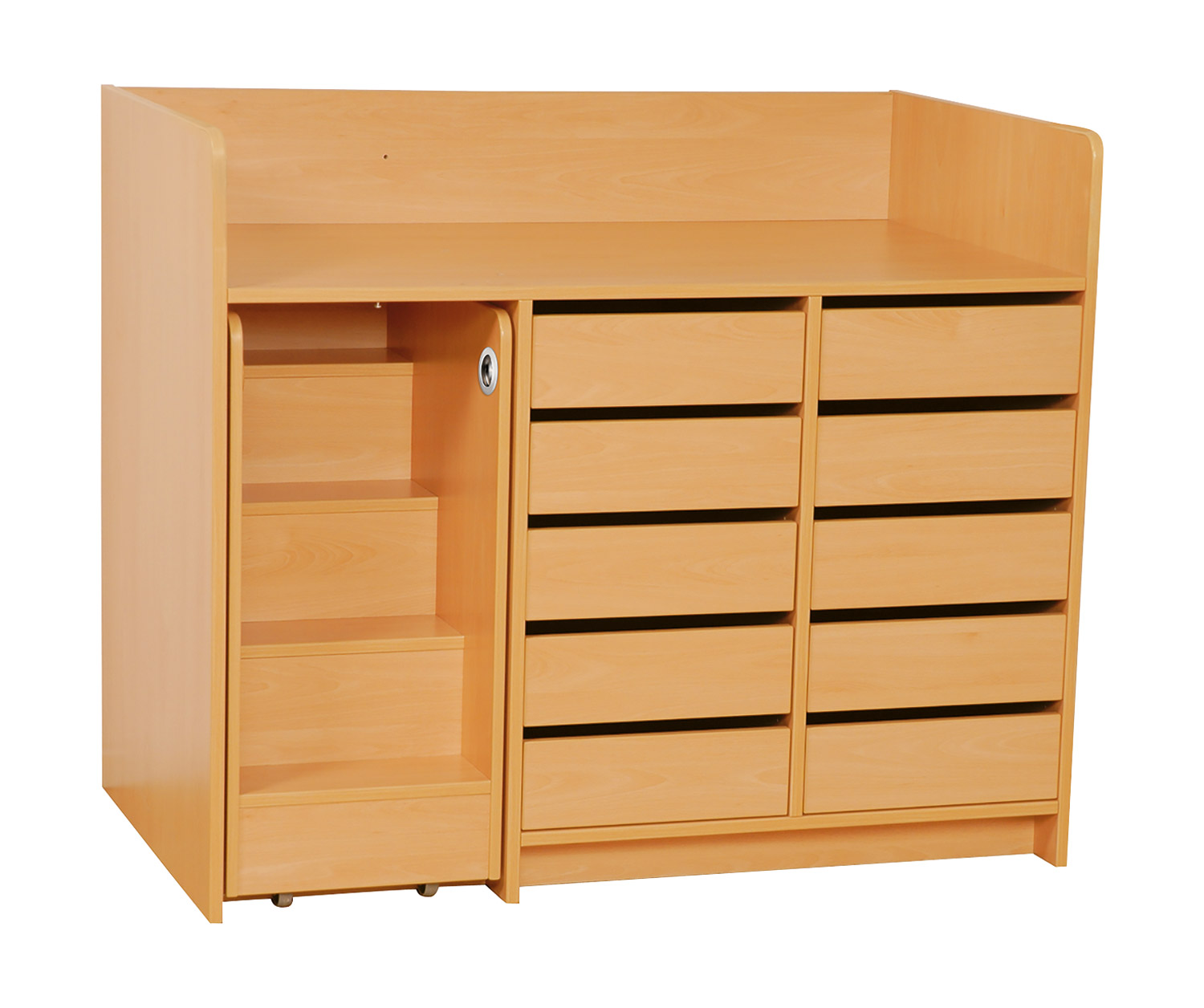 Wickeleinheit mit 10 Schubkästen, Breite 125,2 cm