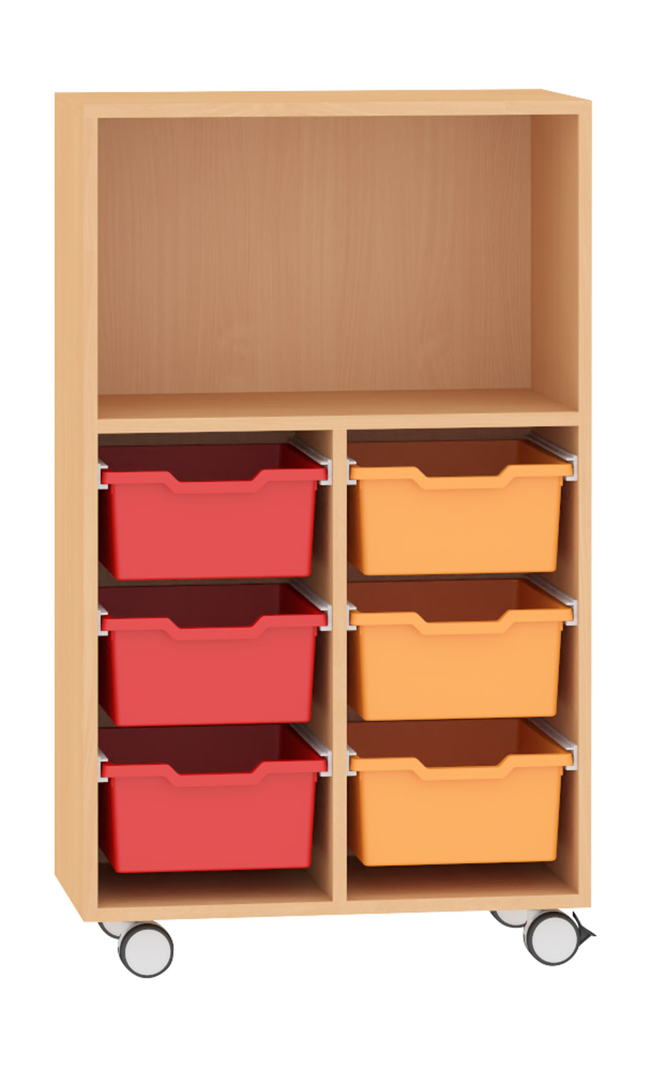 Portfolioregal 2 120 cm hoch, auf Rollen