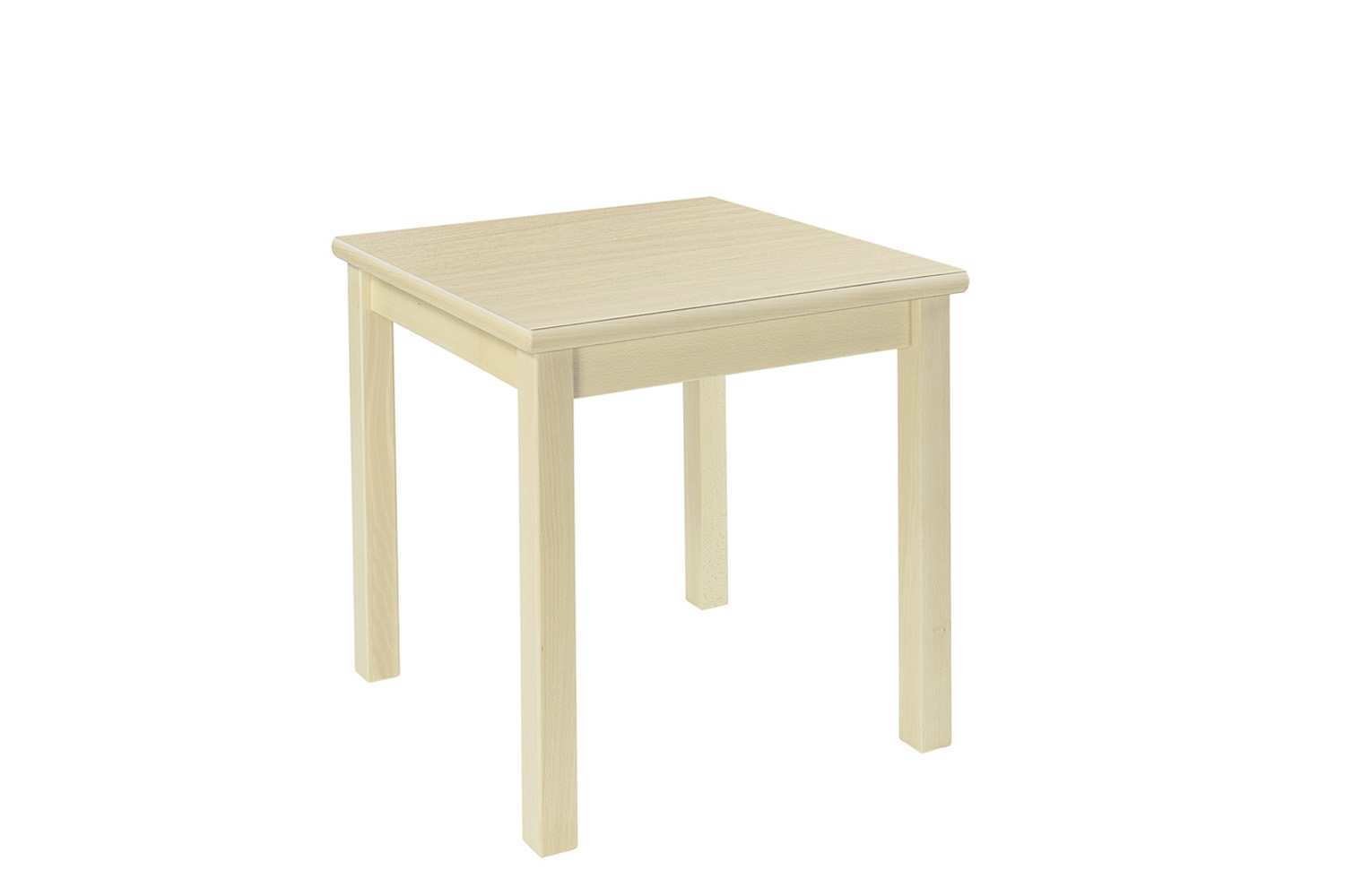 Tisch quadratisch 60 x 60 cm Höhe 59 cm, Plattenfarbe Ahorn, Gestell Ahorn Optik