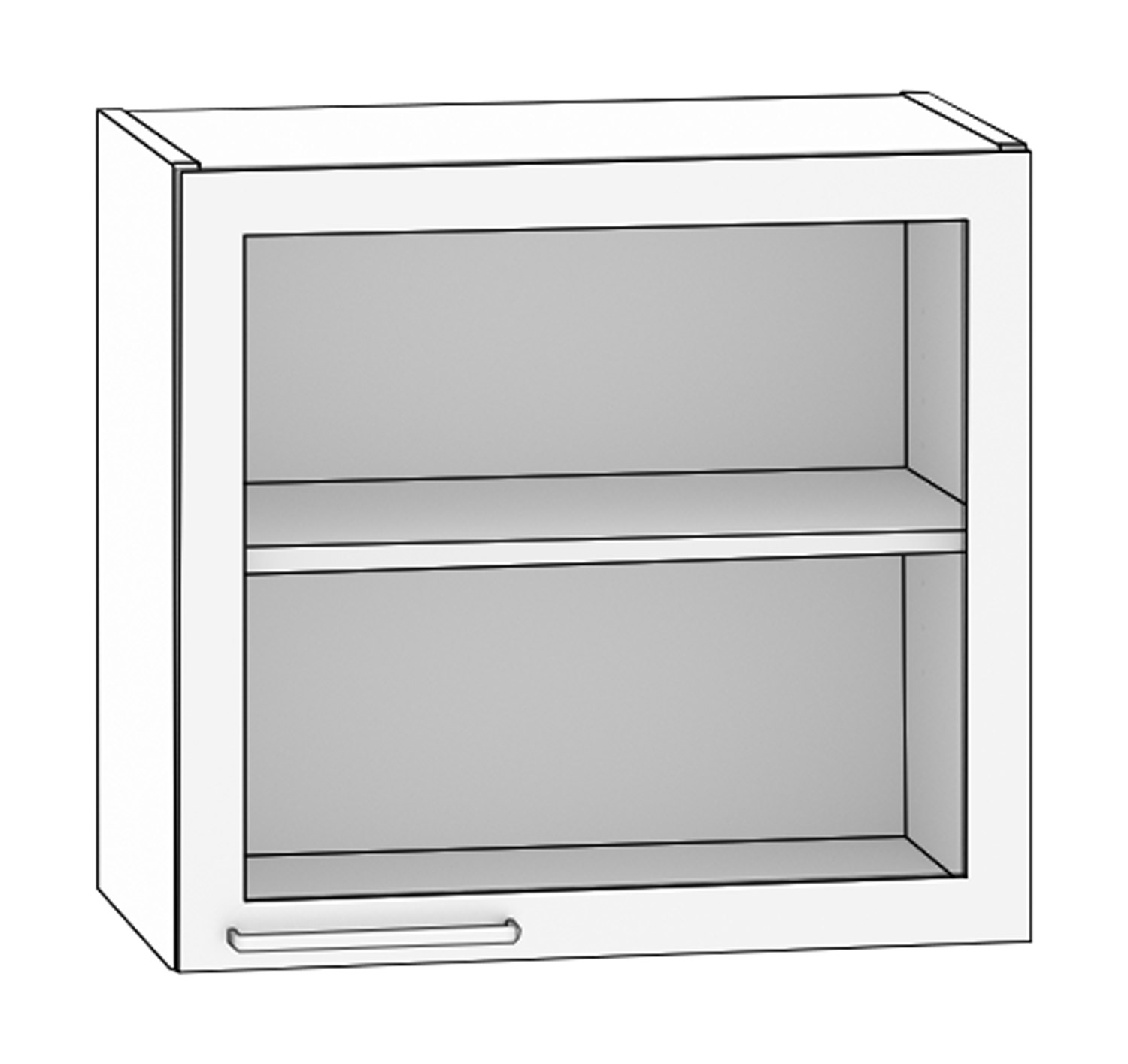 Hängeschrank 1 Glastür Breite 60 cm, Türanschlag rechts, weiß