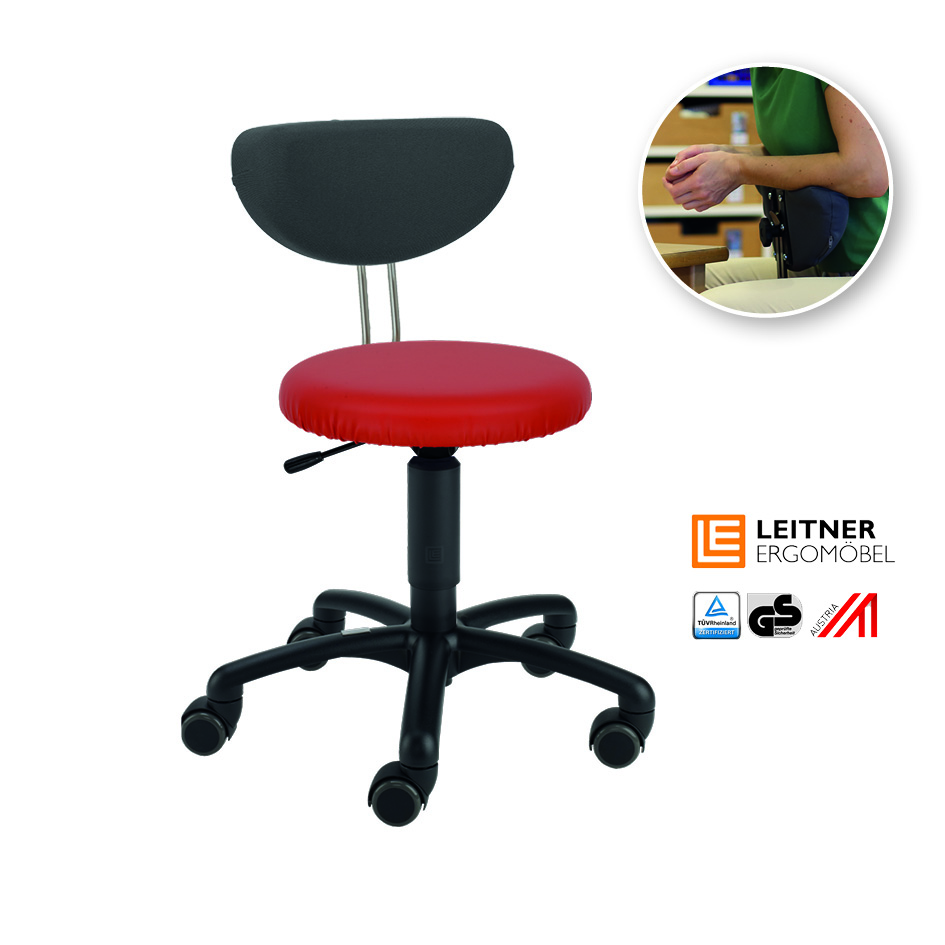 LeitnerTwist Kiga mit Armauflage K mit Rundsitz, rot