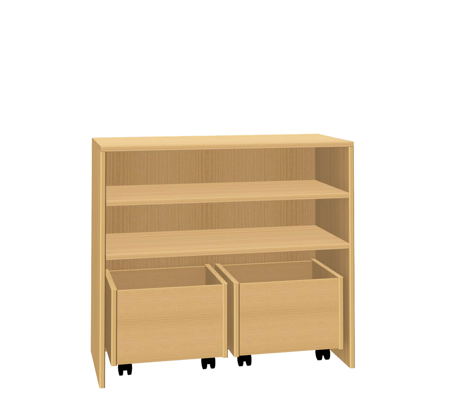 Rollkastenregal ohne Sockel, 90 cm breit Buche Dekor