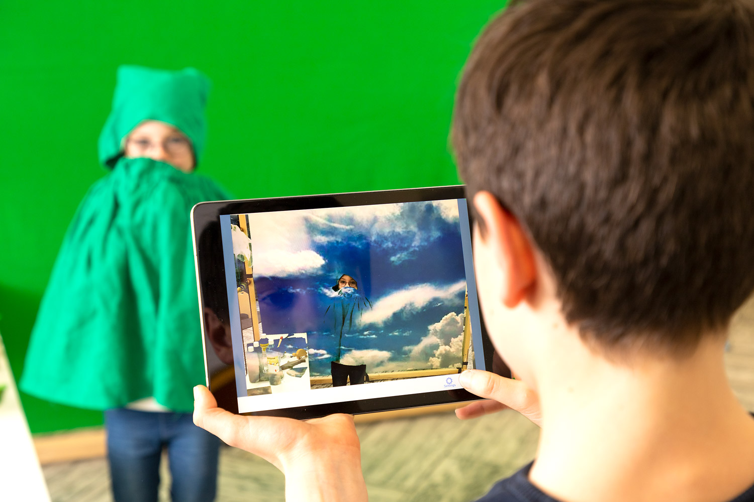 Greenscreen für RaumWürfel Greenscreen für RaumWürfel
