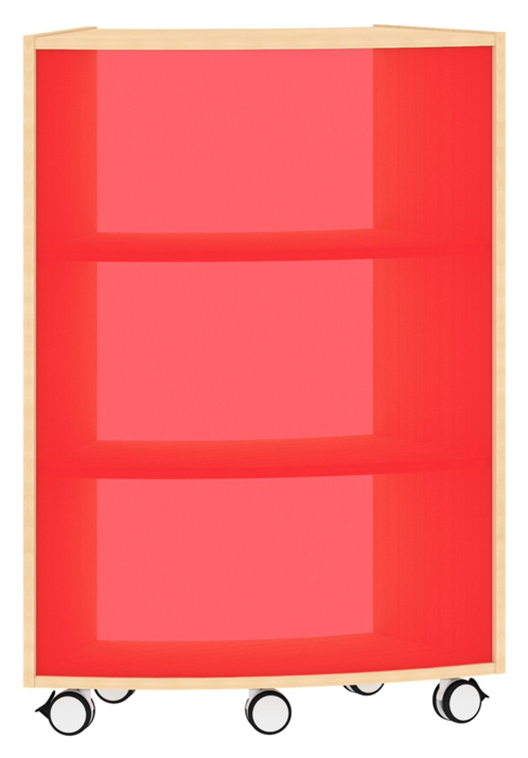 Bogenregal Achtelkreis Acrylglas-Rückwand außen, rot