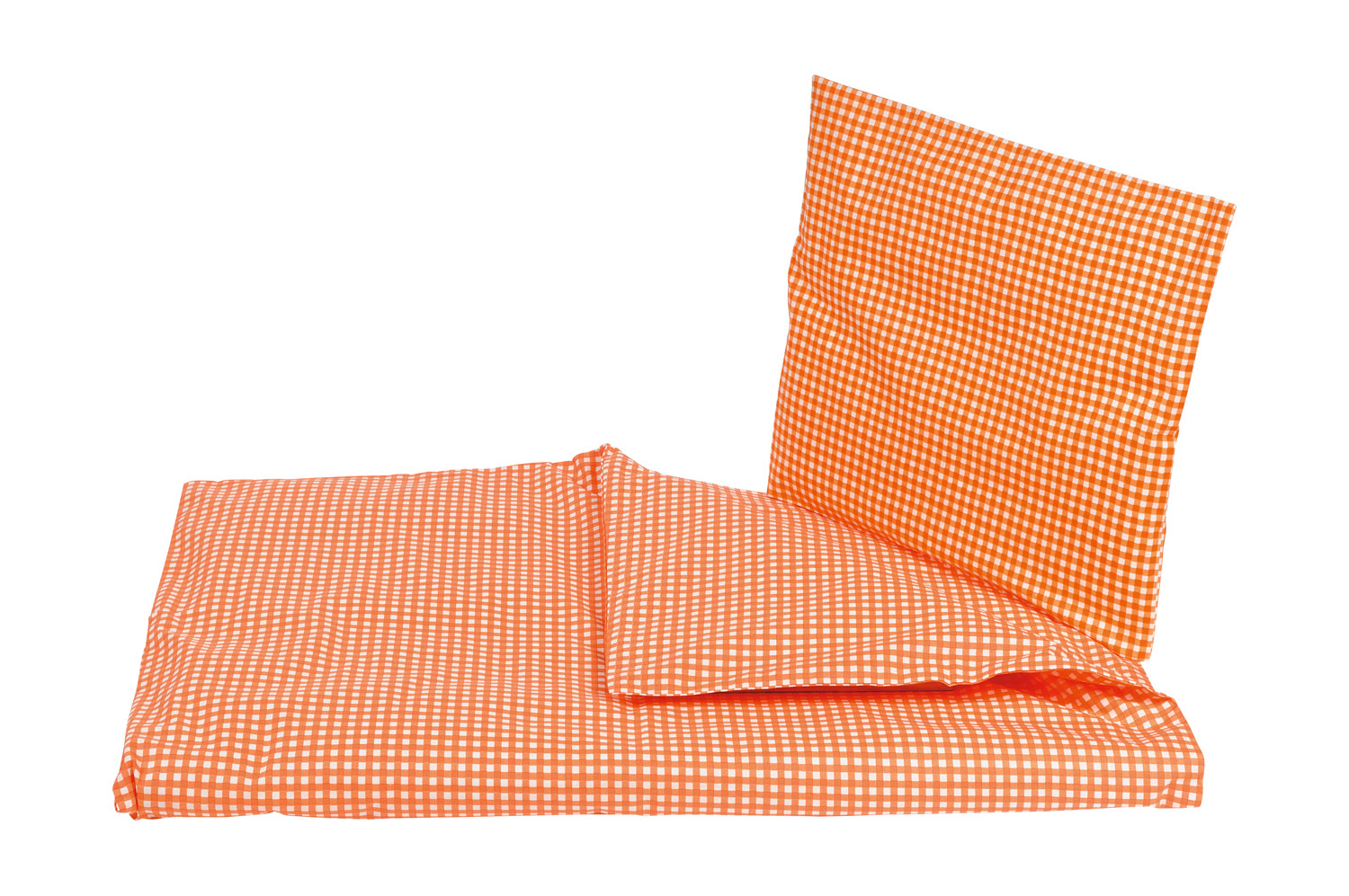 Bettwäsche Karo-Design Deckenbezug orange 100 cm x 150 cm