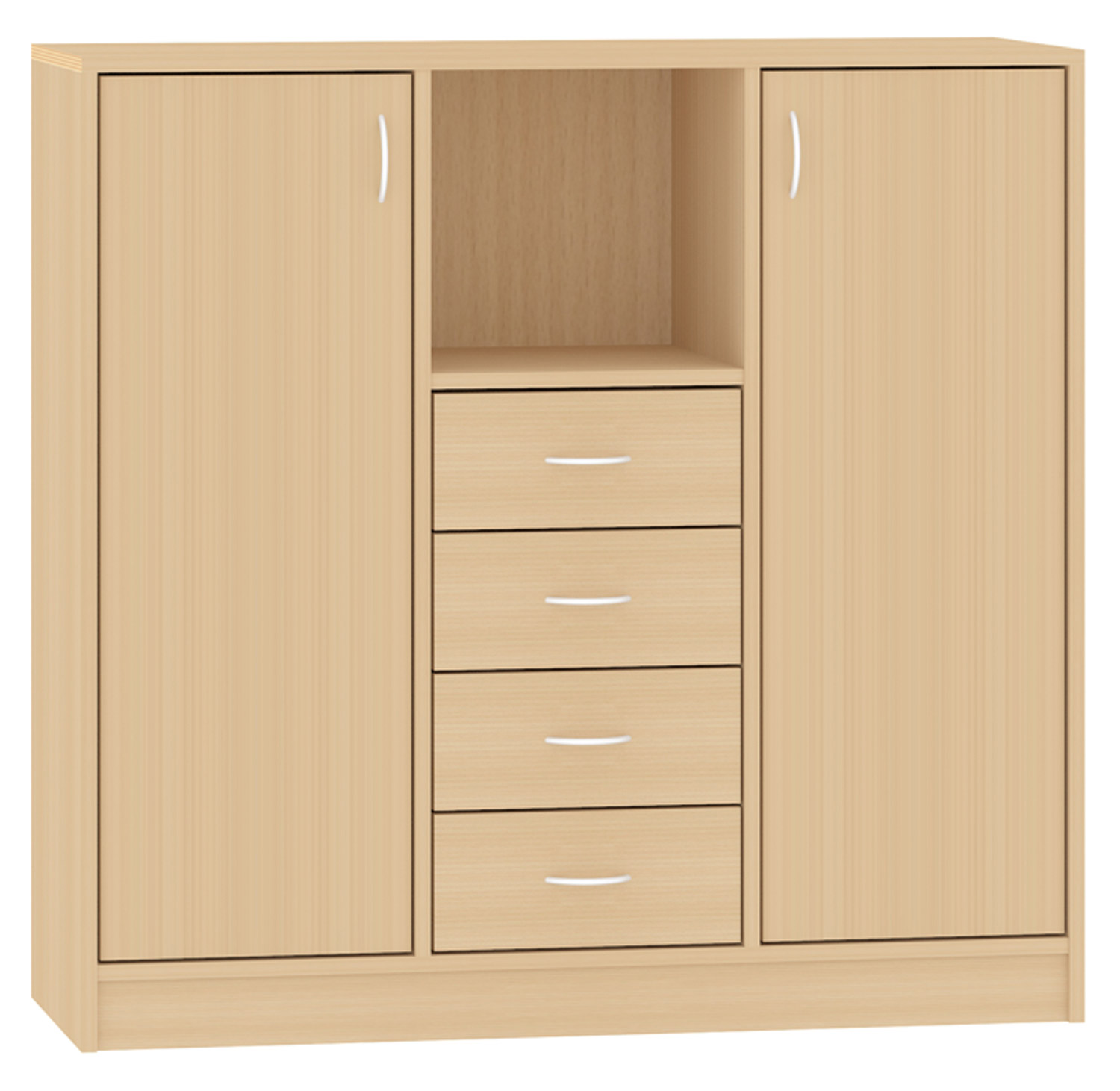 Breiter Hochschrank Rückwand natur