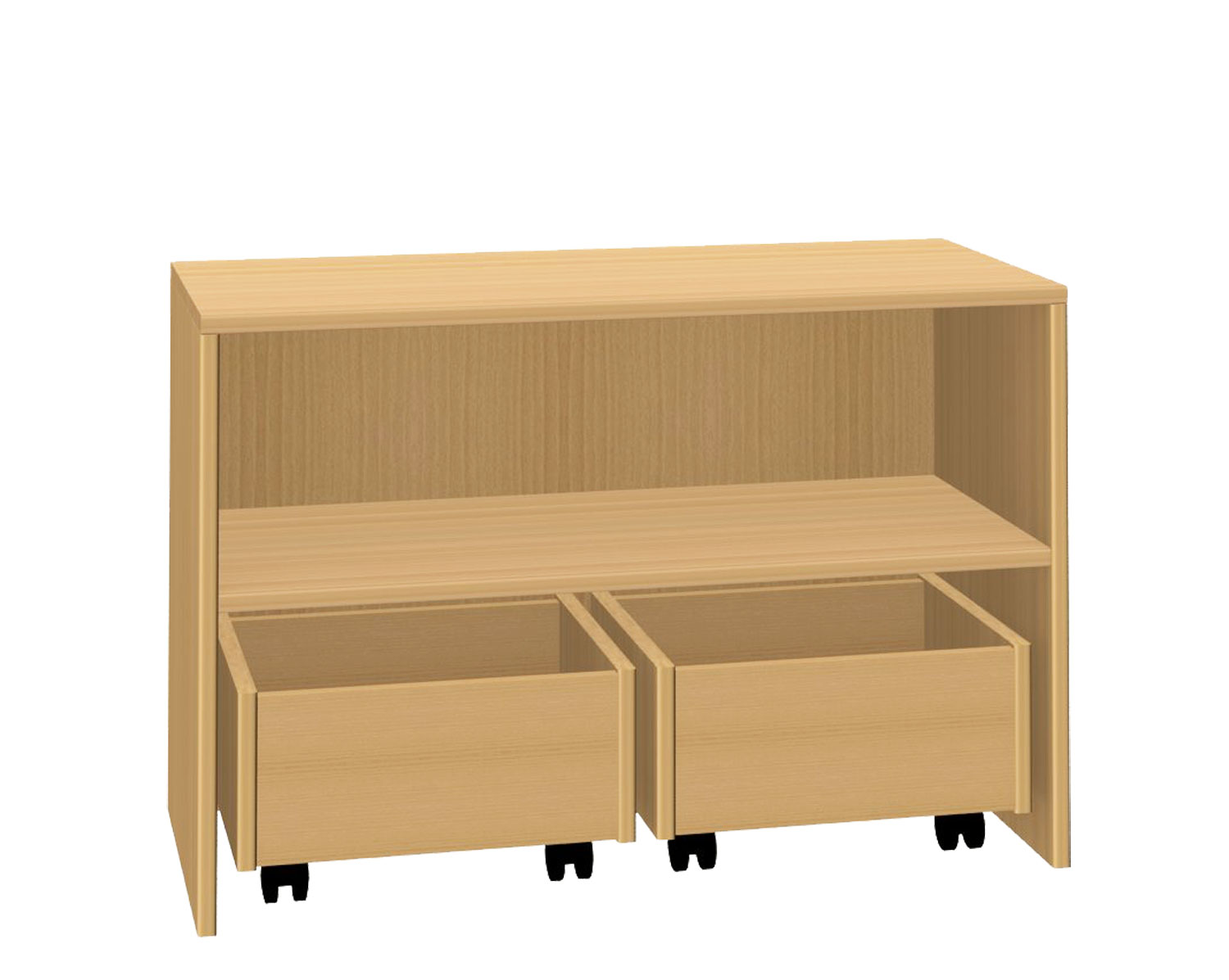 Rollkastenregal ohne Sockel, 90 cm breit Buche Dekor