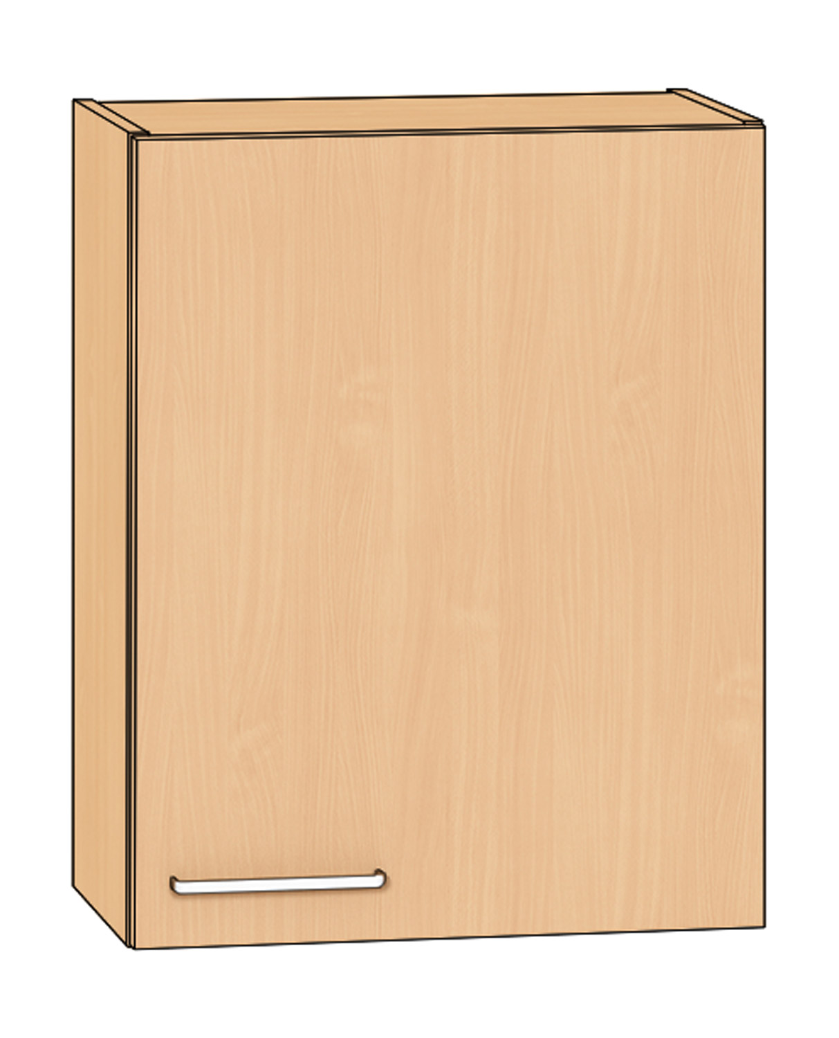 Hängeschrank Breite 60 cm, Türanschlag rechts, Buche
