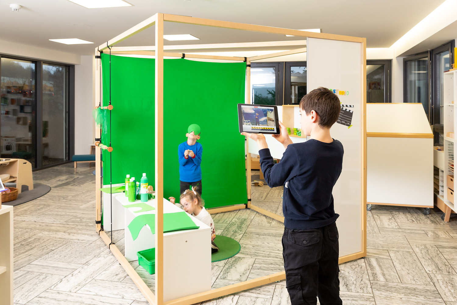 Greenscreen für RaumWürfel Greenscreen für RaumWürfel