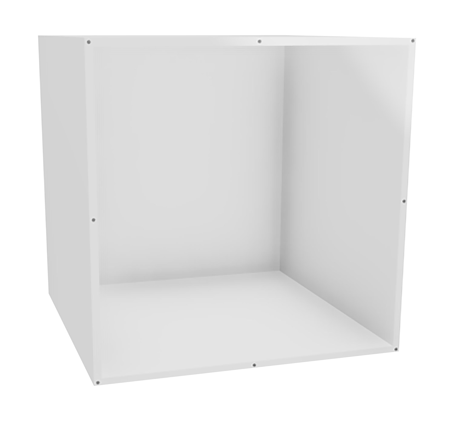 Spielwürfel mit weißer Rückwand und Gewinde für Druckknöpfe, Breite 80 cm
