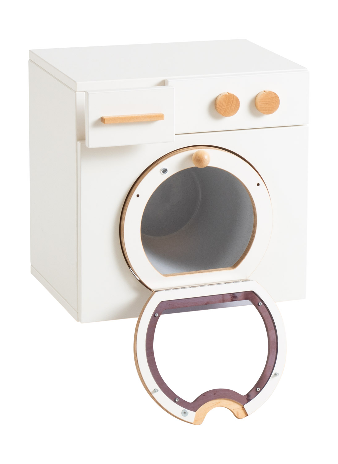 Waschmaschine mit drehbarer Trommel und Bullaugentür