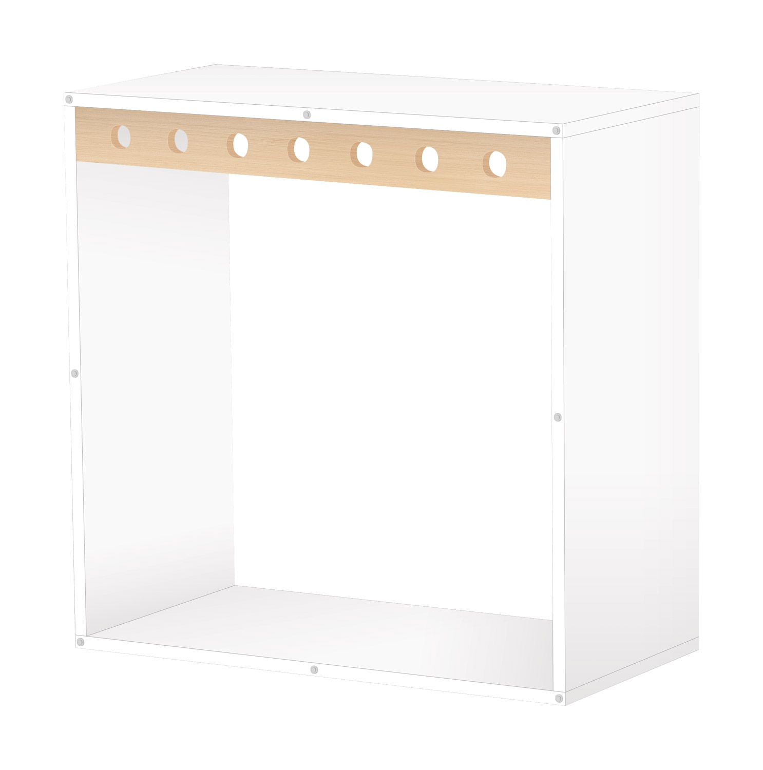 Spielrahmen mit Spielleisten und Gewinde für Druckknöpfe vorne und hinten, Breite 80 cm