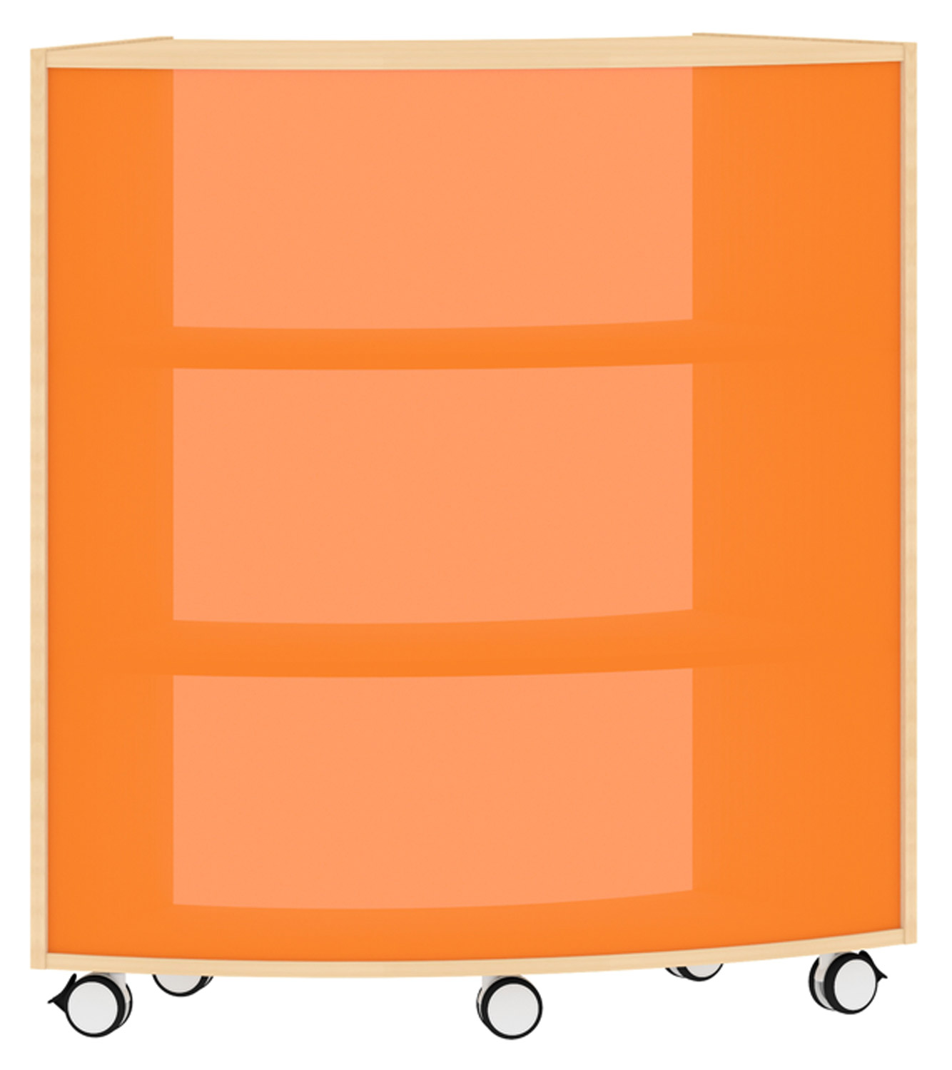 Bogenregal Sechstelkreis Acrylglas-Rückwand außen, orange