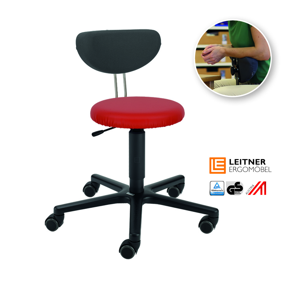 LeitnerTwist Kiga mit Armauflage 1 mit Rundsitz, rot
