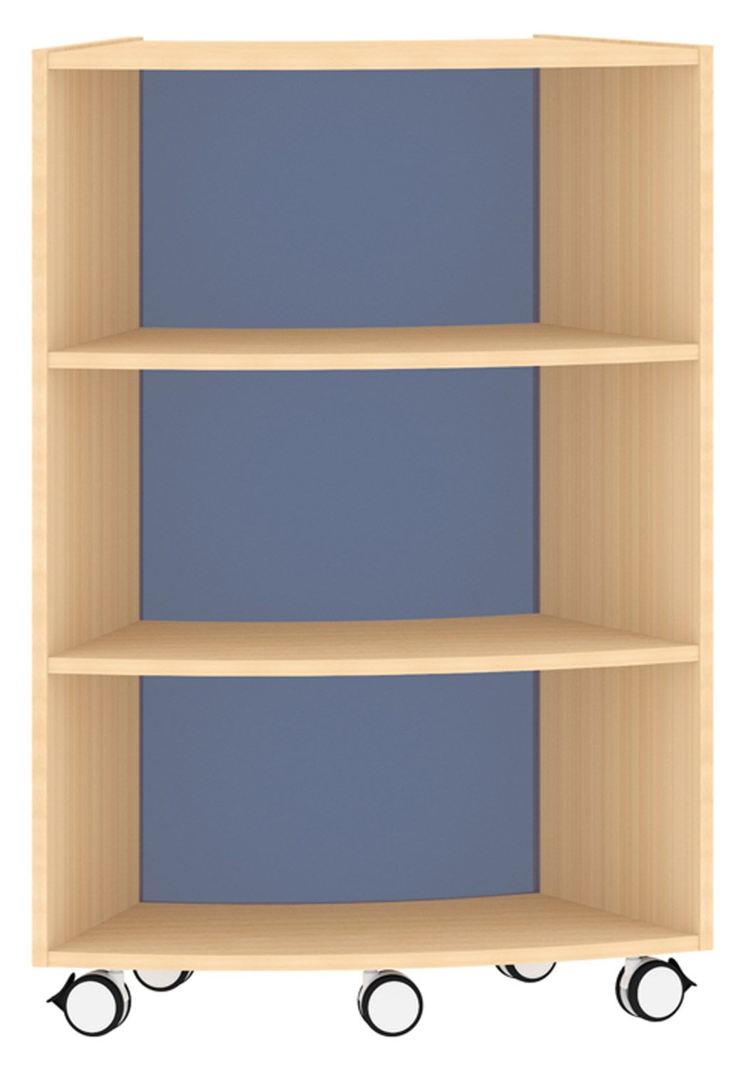 Bogenregal Achtelkreis Acrylglas-Rückwand innen, blau