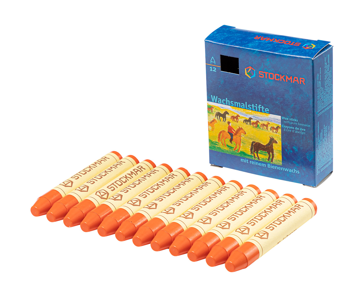 Wachsfarbstifte, Einzelfarben orange