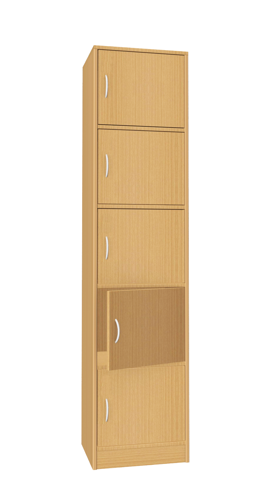 Kästchenschrank mit 5 Fächern, 47 cm breit Buche Dekor