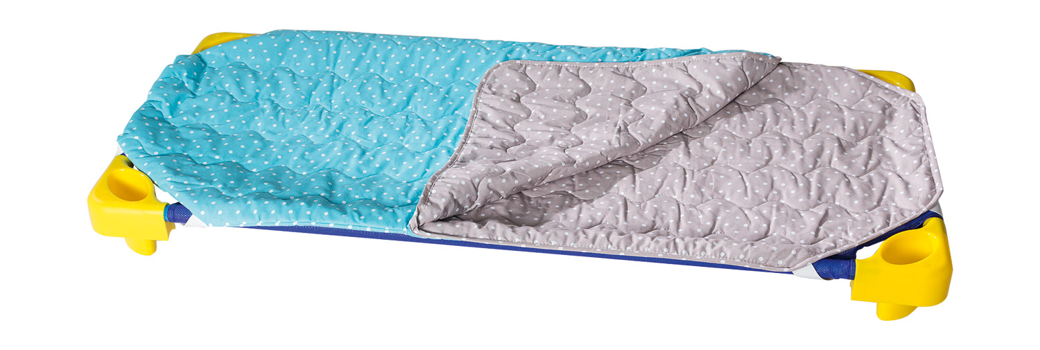 Schlafsack für Stapelliegen 135 x 68 cm, türkis und taupe