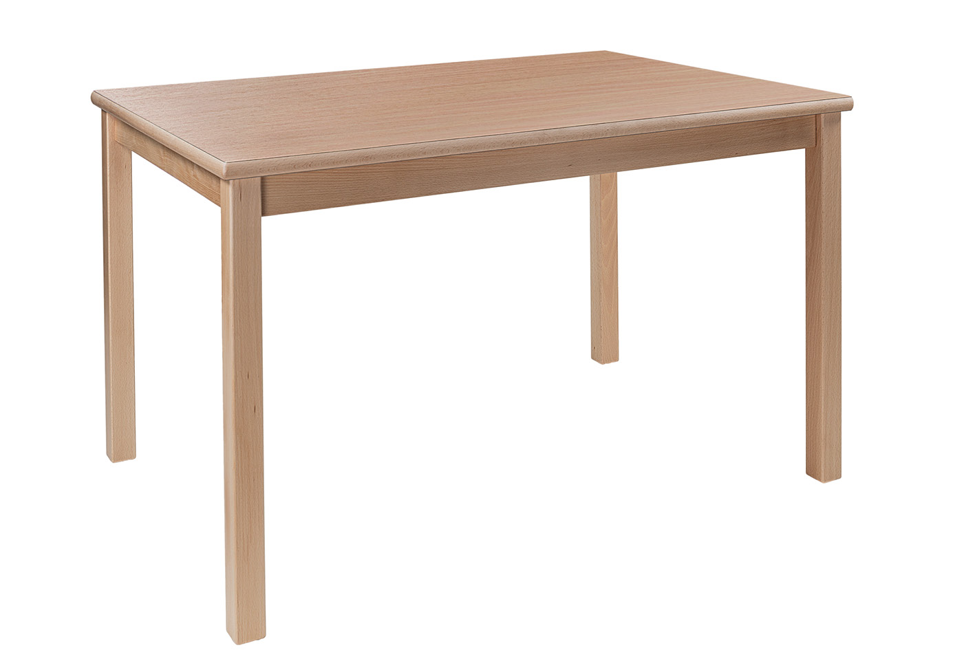 Tisch rechteckig 120 x 80 cm Höhe 76 cm, Plattenfarbe Buche, Gestell Buche natur