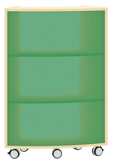 Bogenregal Achtelkreis Acrylglas-Rückwand außen, hellgrün