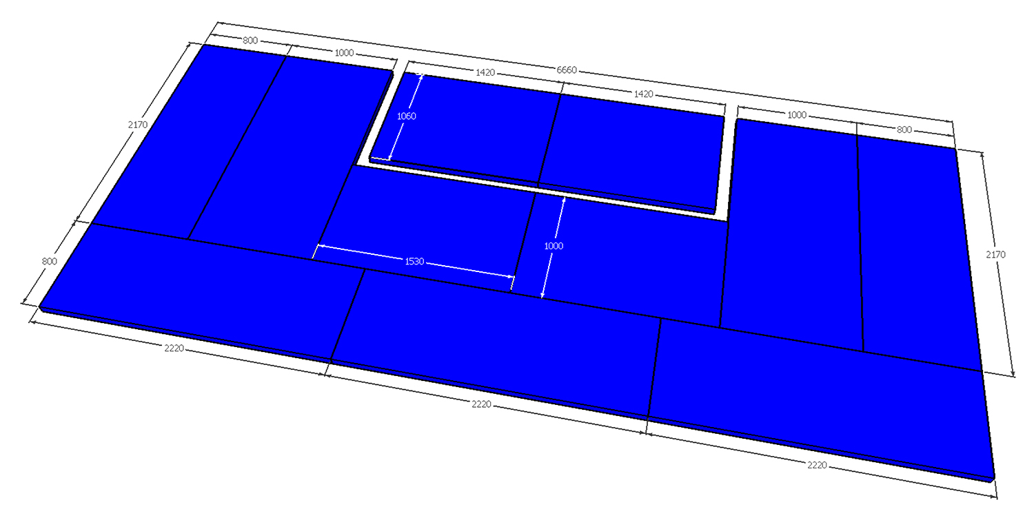 Mattensatz Fallschutz für Multi Klappturnwand 5-teilig Mattensatz Fallschutz für Multi Klappturnwand 5-teilig
