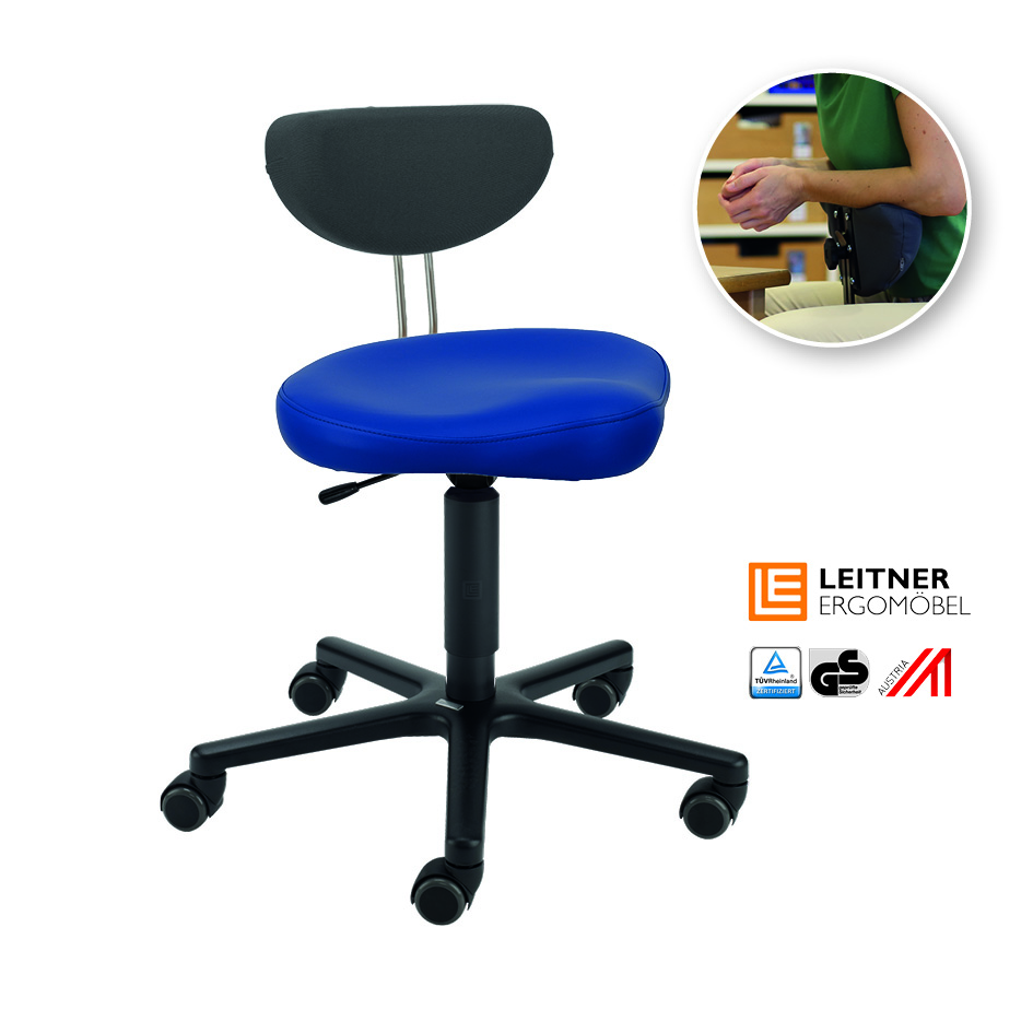 LeitnerTwist Kiga mit Armauflage 1 mit Sattelsitz, blau