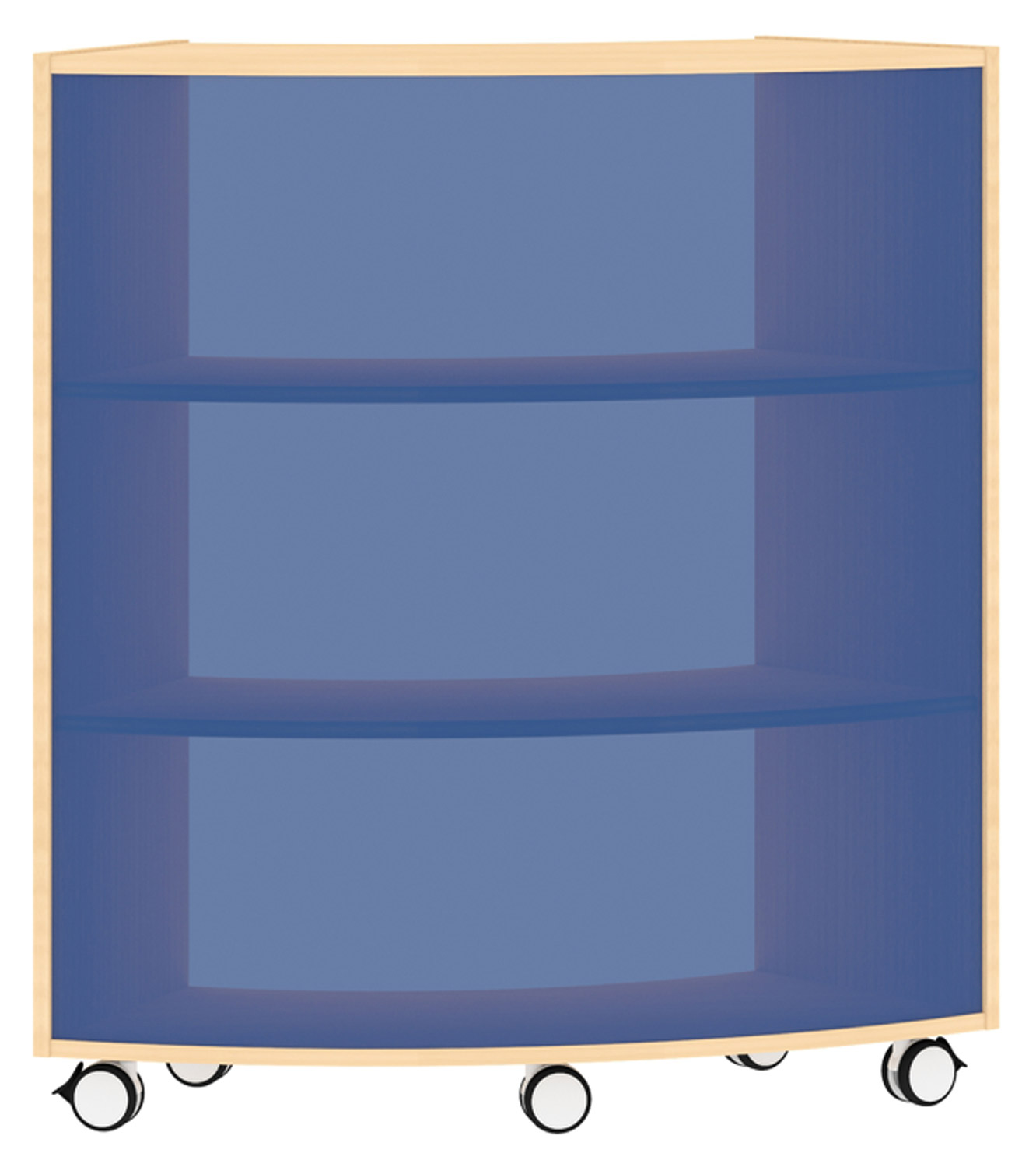 Bogenregal Sechstelkreis Acrylglas-Rückwand außen, blau