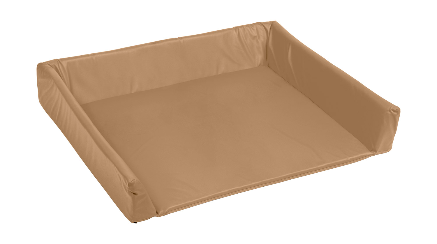 Premium Wickelauflage mit Rand, 121 cm breit beige