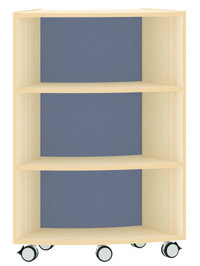 Bogenregal Achtelkreis Acrylglas-Rückwand innen, blau