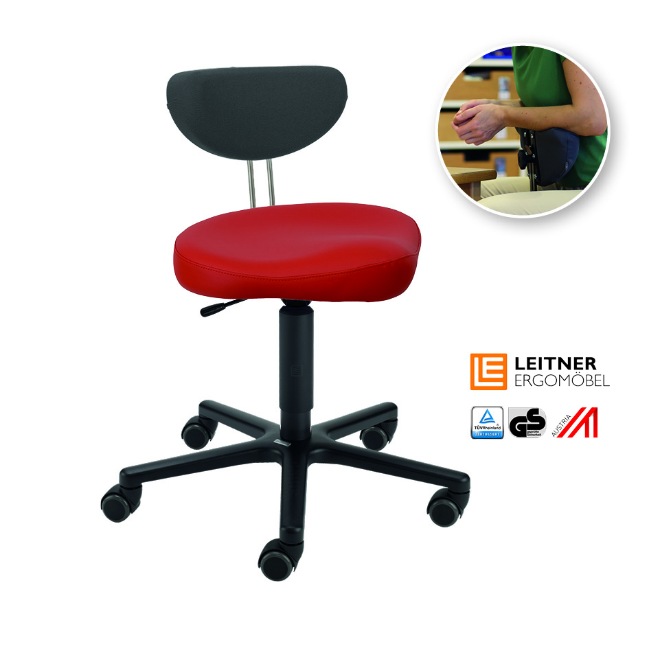 LeitnerTwist Kiga mit Armauflage 1 mit Sattelsitz, rot