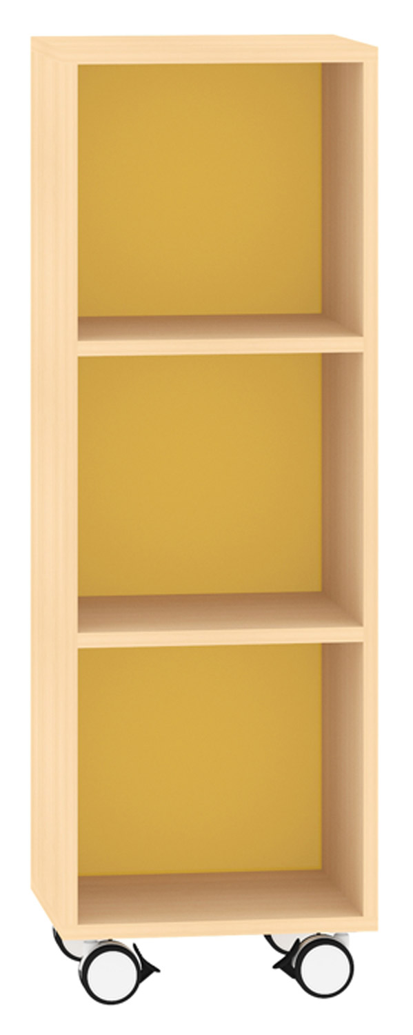 Hochregal offen Acrylglas-Rückwand, gelb