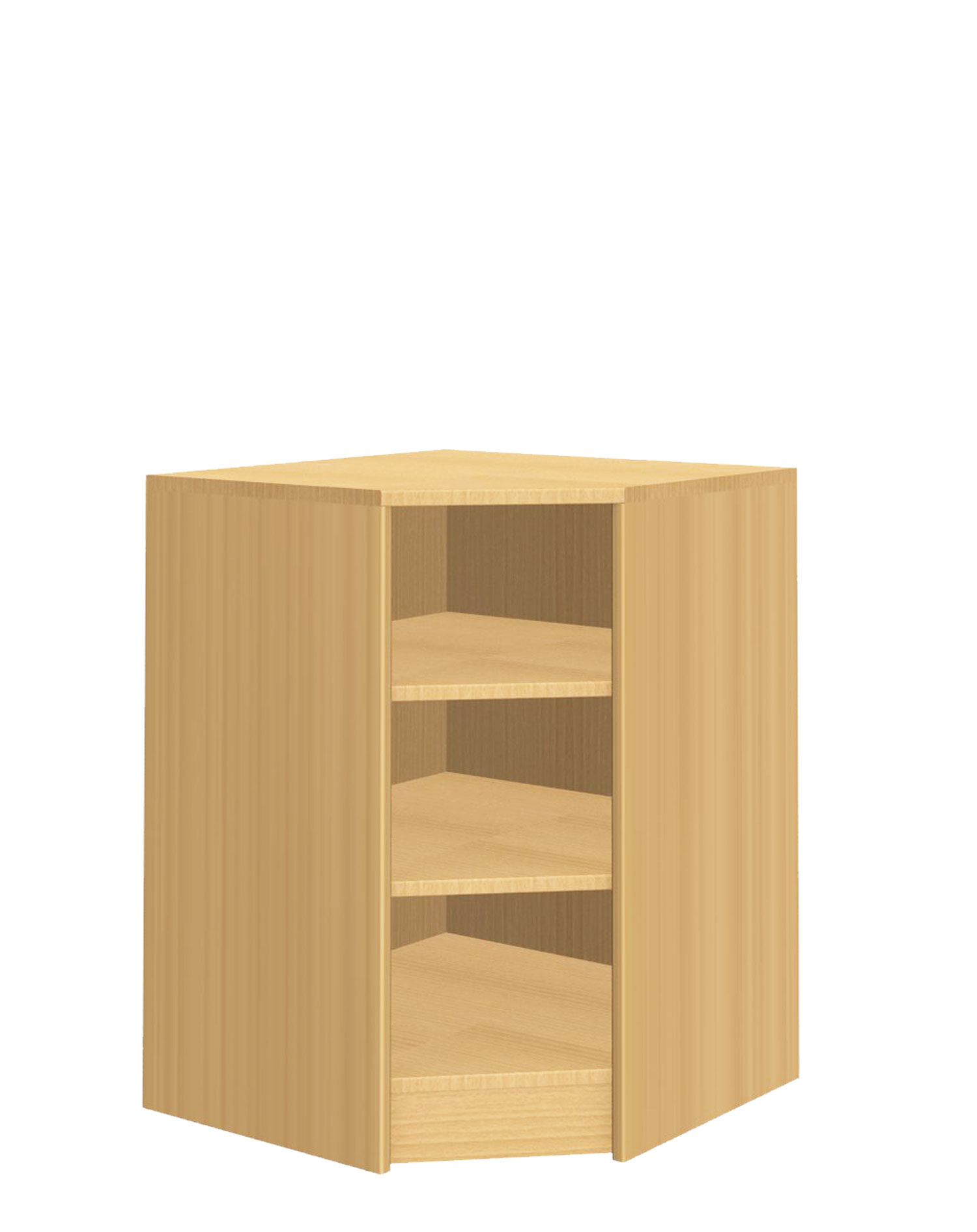 Eckschrank offen, 62 cm breit Buche Vollholz
