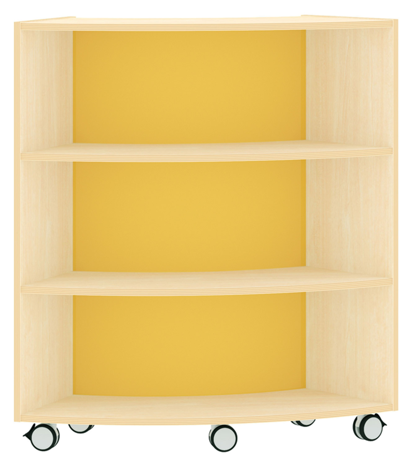 Bogenregal Sechstelkreis Acrylglas-Rückwand innen, gelb